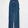 Baggy broek van ultrazacht denim met middelhoge taille
