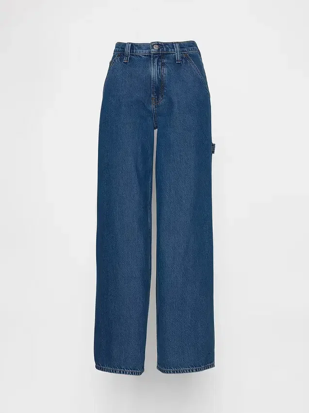 Baggy broek van ultrazacht denim met middelhoge taille