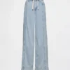 Baggy broek van ultrazacht denim met middelhoge taille