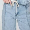 Baggy broek van ultrazacht denim met middelhoge taille