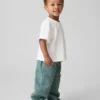 Baggy carpenter-broek met dubbele knieën voor peuters, met elastische tailleband
