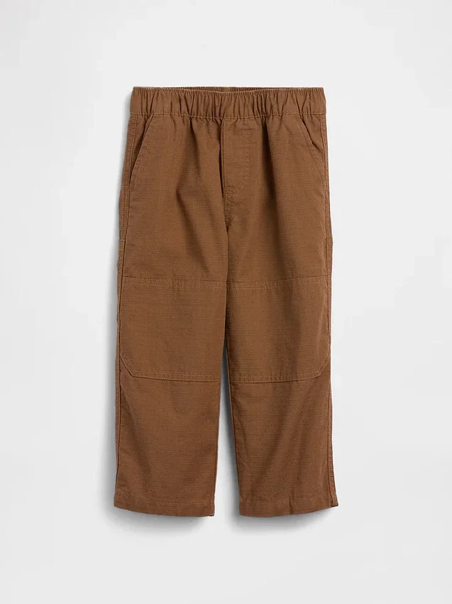 Baggy carpenter-broek met dubbele knieën voor peuters, met elastische tailleband