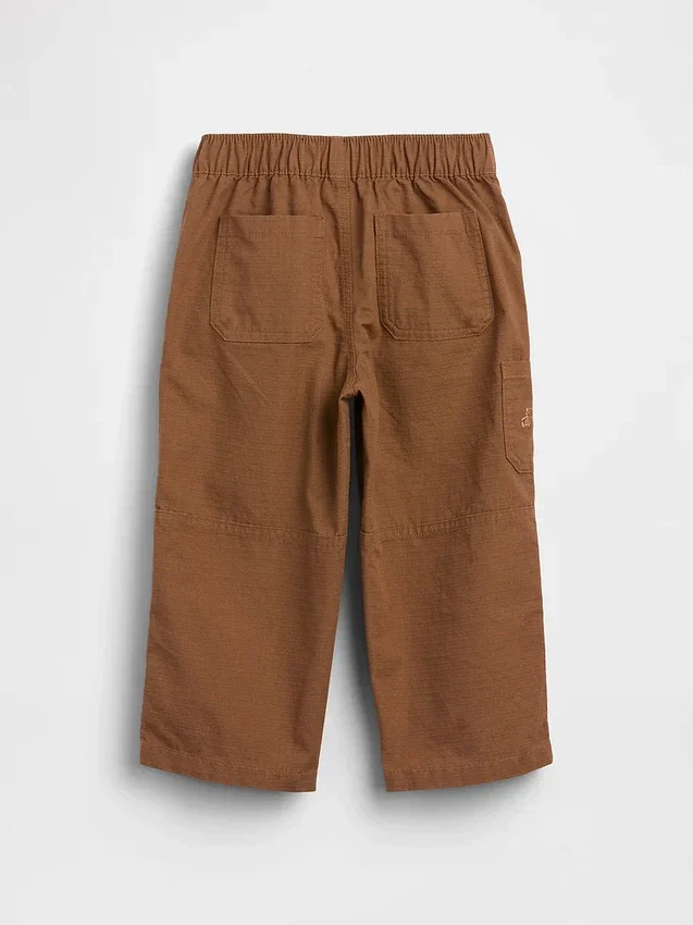 Baggy carpenter-broek met dubbele knieën voor peuters, met elastische tailleband