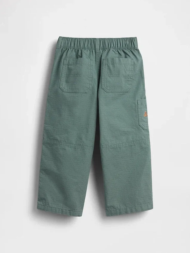 Baggy carpenter-broek met dubbele knieën voor peuters, met elastische tailleband