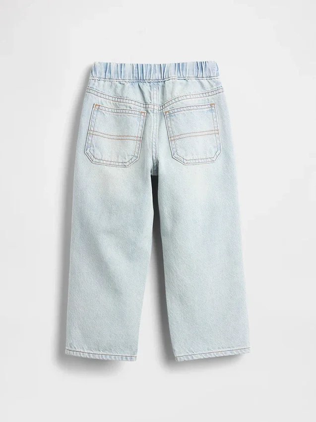 Baggy carpenter-Jeans met elastische tailleband voor Baby & Peuter