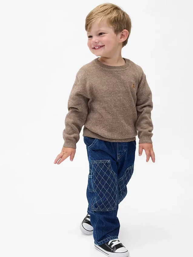 Baggy carpenter-Jeans met elastische tailleband voor Baby & Peuter