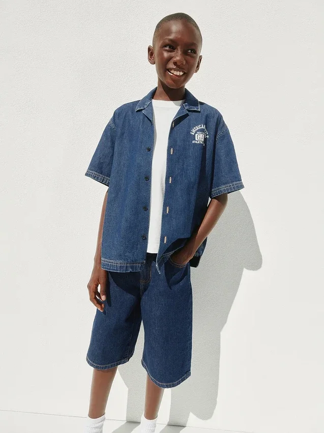 Baggy denimkorte broeken voor kinderen