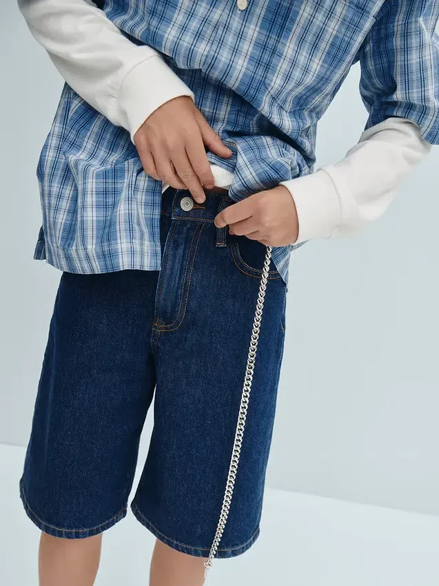 Baggy denimkorte broeken voor kinderen
