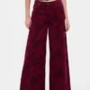 Baggy-Jeans met bloemenprint en middelhoge taille