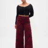 Baggy-Jeans met bloemenprint en middelhoge taille