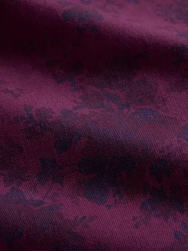 Baggy-Jeans met bloemenprint en middelhoge taille
