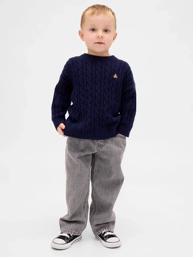 Baggy-jeans met elastische tailleband voor Baby & Peuter