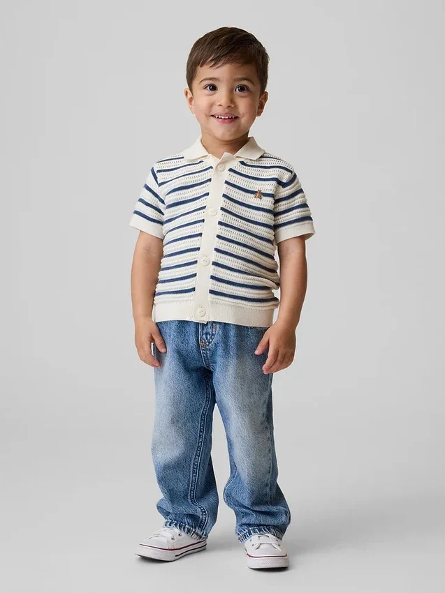 Baggy-jeans met elastische tailleband voor Baby & Peuter
