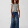 Baggy-Jeans met lage taille en borduursel voor kinderen
