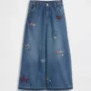 Baggy-Jeans met lage taille en borduursel voor kinderen