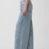 Baggy-Jeans met middelhoge taille en riemlus