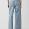 Baggy-Jeans met middelhoge taille en riemlus