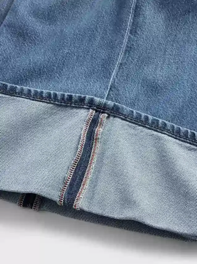 Baggy-Jeans met middelhoge taille en ultrazachte omgeslagen boorden
