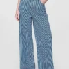 Baggy-Jeans met ultrazachte denimstrepen en middelhoge taille