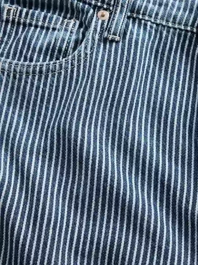 Baggy-Jeans met ultrazachte denimstrepen en middelhoge taille