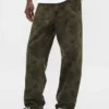 Baggy jeans van canvas met bloemenprint