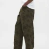 Baggy jeans van canvas met bloemenprint