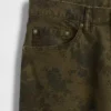 Baggy jeans van canvas met bloemenprint