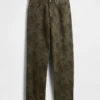 Baggy jeans van canvas met bloemenprint