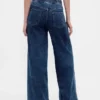 Baggy jeans van gebreide denim met middelhoge taille