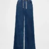 Baggy jeans van gebreide denim met middelhoge taille