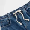 Baggy jeans van gebreide denim met middelhoge taille