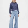Baggy joggingbroek met print in Jeanslook