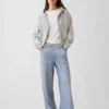 Baggy joggingbroek met print in Jeanslook