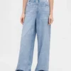 Baggy joggingbroek met print in Jeanslook