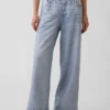 Baggy joggingbroek met print in Jeanslook