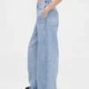 Baggy joggingbroek met print in Jeanslook