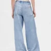 Baggy joggingbroek met print in Jeanslook