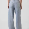 Baggy joggingbroek met print in Jeanslook
