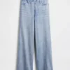 Baggy joggingbroek met print in Jeanslook