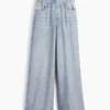Baggy joggingbroek met print in Jeanslook