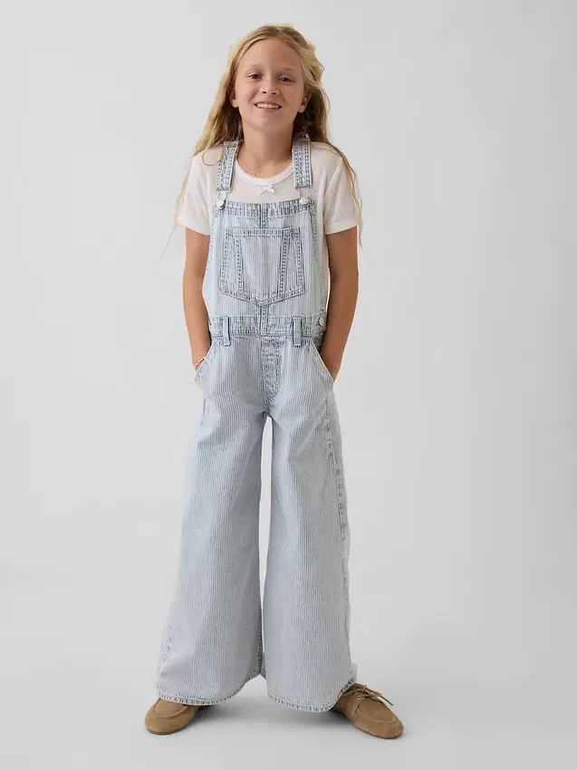Baggy-overall met strepen van denim voor kinderen