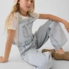 Baggy-overall met strepen van denim voor kinderen