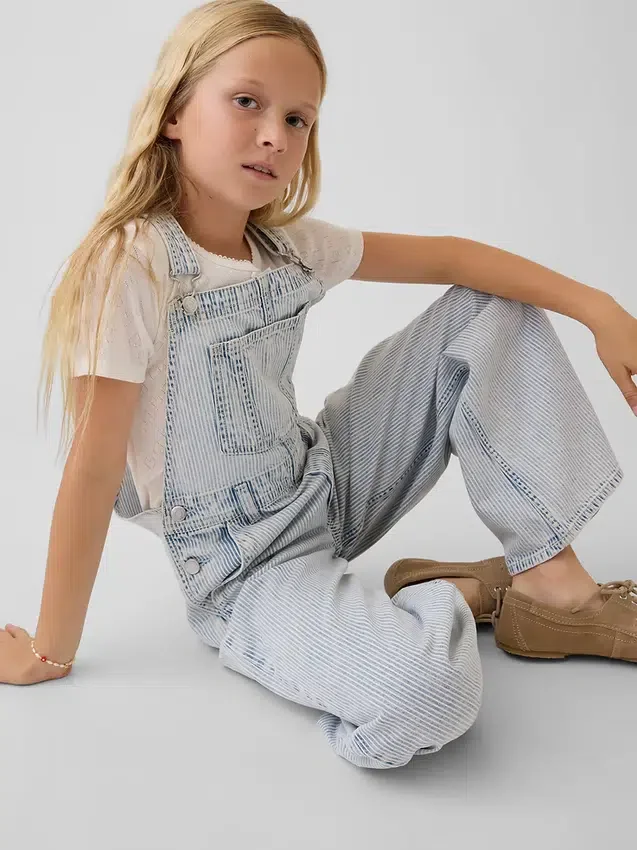 Baggy-overall met strepen van denim voor kinderen