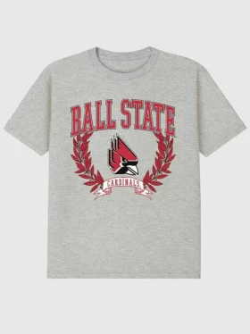 Ball State University Laurels donker T-shirt met afbeelding