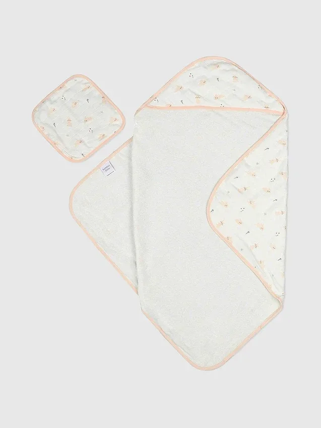 Bamboe Little Bunny-set met badhanddoek met capuchon