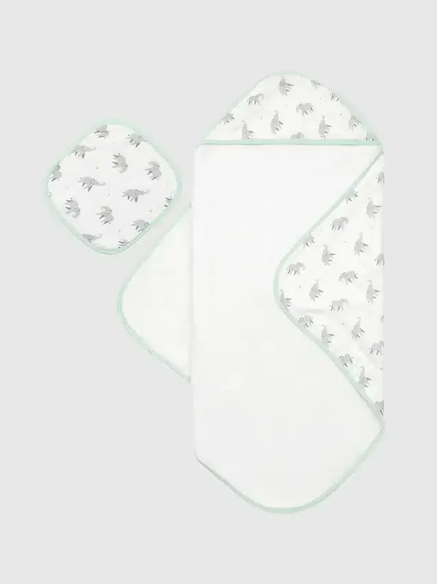 Bamboe Little Elephant-handdoekenset met capuchon