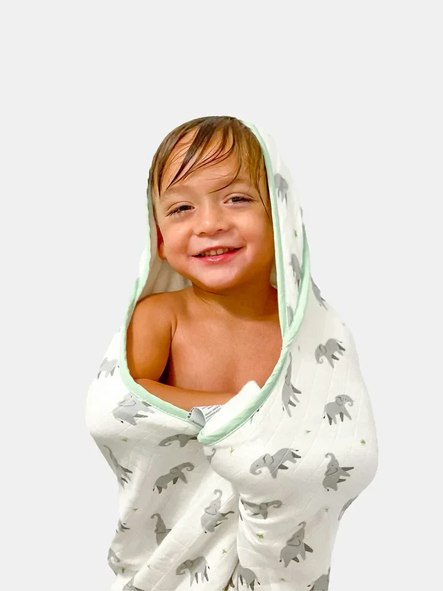 Bamboe Little Elephant-handdoekenset met capuchon
