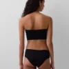 Bandeau-bralette van biologisch stretchkatoen met kanten rand