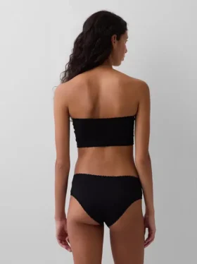 Bandeau-bralette van biologisch stretchkatoen met kanten rand