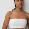 Bandeau-bralette van biologisch stretchkatoen met kanten rand